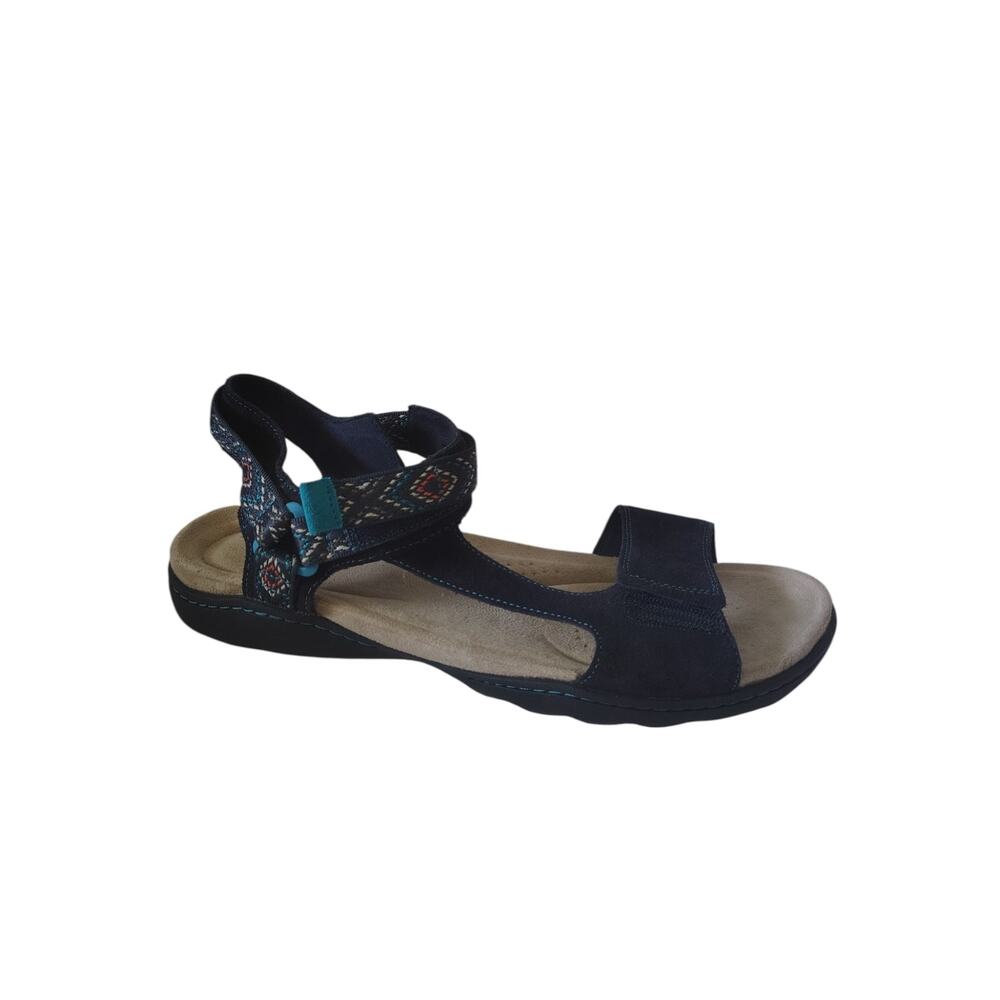 Clarks Navy Comfort Sandals Adjustable Strap Boho Size 11